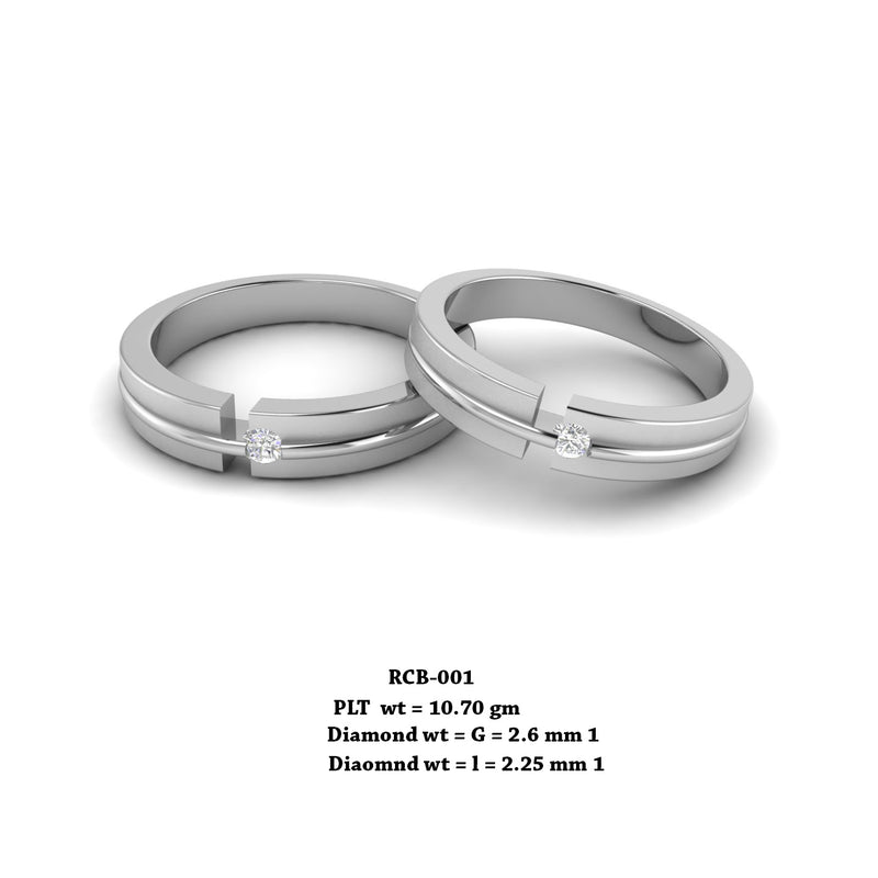 Designer Platinum Love Bands Diamonds Couple Rings JL PT 1265 – Jewelove.US